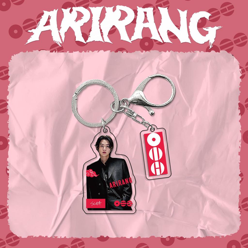 BTS Arirang World Tour Acrylic Keychain, Bangtan Boys Suit Style Member & Group Charm with Logo Tag, Kpop ARMY Fans Bag Accessory