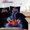 Guitar Pattern Bedding Quilt Set Quilt Cover Pillowcase Home Decoration Birthday Gift (1 * duvet cover + 2 * pillowcase, without core)