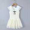 Women's Clothing Popular French Sweet Lace Mesh V-neck Bow Temperament Dress