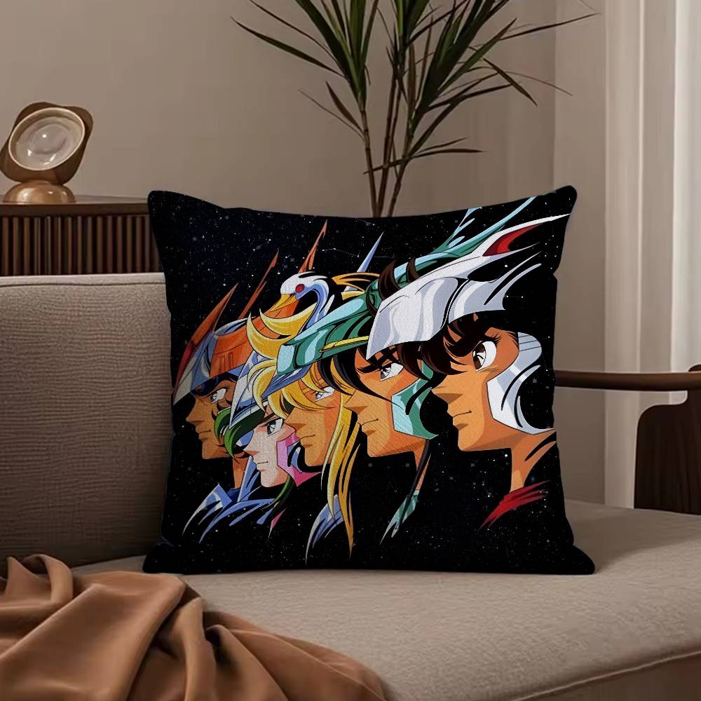 Anime S-Saint S-Seiya Pillow Case Anti-dustmite Pillowcase Invisible zipper silky short plush Sofa cushion cover