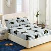 Striped Black Cat Pattern Bed Hat Three-Piece Digital Printing Bedding Bed Hat Three-Piece Set Children And Adults