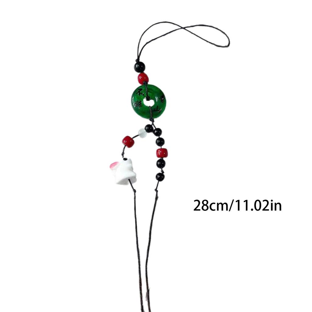 Cute Rabbit Pendant Phone Straps Lanyard Traditional Ping Buckle Phone Accessory Rabbit Phone Charm for Keys and Bags