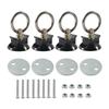 4 Sets Round Tie Down Anchor Point Kit Tie Down System for Truck Beds To Tie Down ATV Snowmobile L Track Tie Down Kit