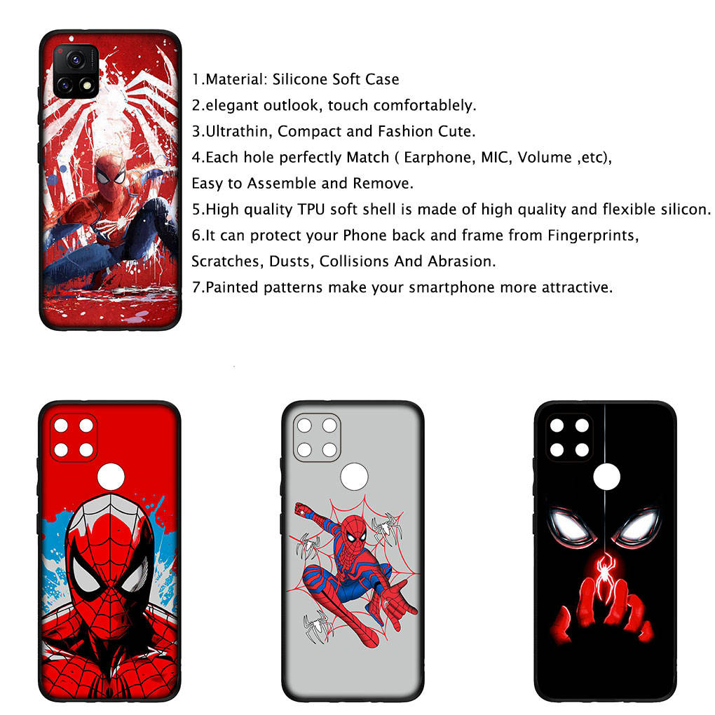 Etui na iPhone 15 14 Xiaomi Redmi Note 13 12 11 Pro Max X 8 7 9 XR Samsung Galaxy S24 S23 10 OPPO A15 Huawei Cartoon Spider Man Spiderman Phone Case