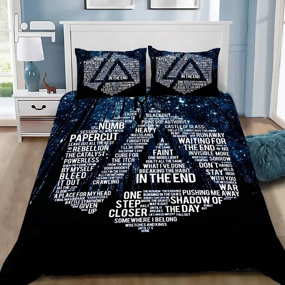 3D Printed Rock Band Linkin P-Park Bedding Set Linkin P-Park Duvet Cover Double Twin Full Queen King Adult Kids Bedclothes