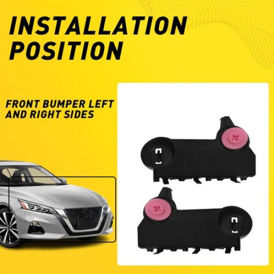 Front Driver & Passenger Side Upper Bracket Bumper Set For  -21 Altima EOA