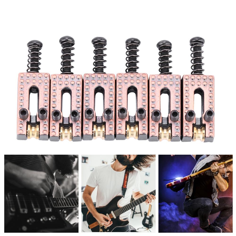 6PCS Guitar Saddles with Roller Bridge Guitar Repair Parts