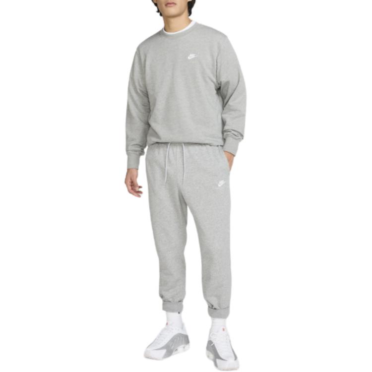 New Nike Club Sweatshirt Men's Shade Dark Grey/white FN3889-063