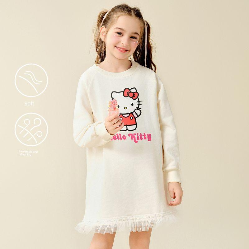 Hellokitty Hello Kitty Children's Clothing Girls' Dress Kidsren's Princess Long-Sleeved Dress 24 Spring & Fall New Style Girls