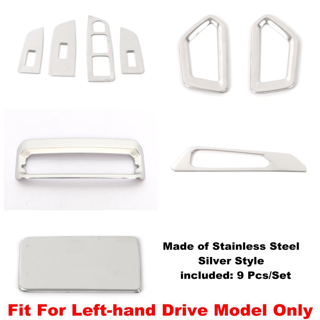 Car Silver Dashboard Air Outlet / Gear Shift Box / Window Lift Button Cover Trim Accessories For Geely Coolray sx11