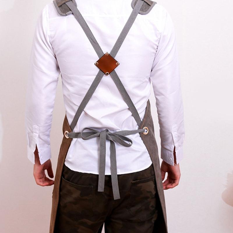 Canvas Work Apron Heavy Duty Material with Adjustable Straps Perfect for Woodworking Painting, and Crafts