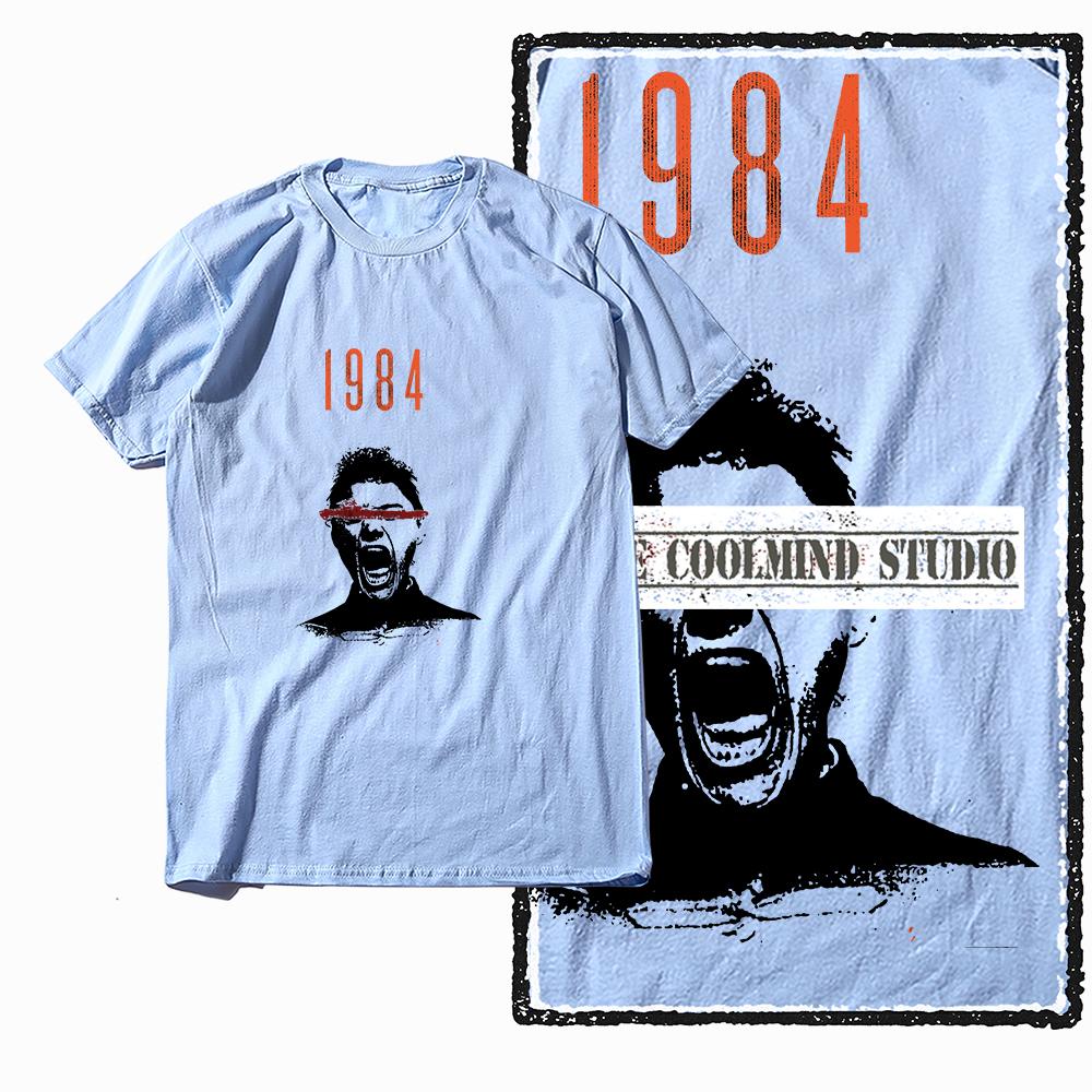 Coolmind X0096 1984 Scream Tee 100% Cotton Exclusive Graphic Men Tshirt Big Size Streetwear T Shirt for Men Tee Shirts