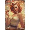 Vintage Girl Metal Sign Poster Retro Wall Art Home Decor Bar Club Man Cave Decoration 20x30cm