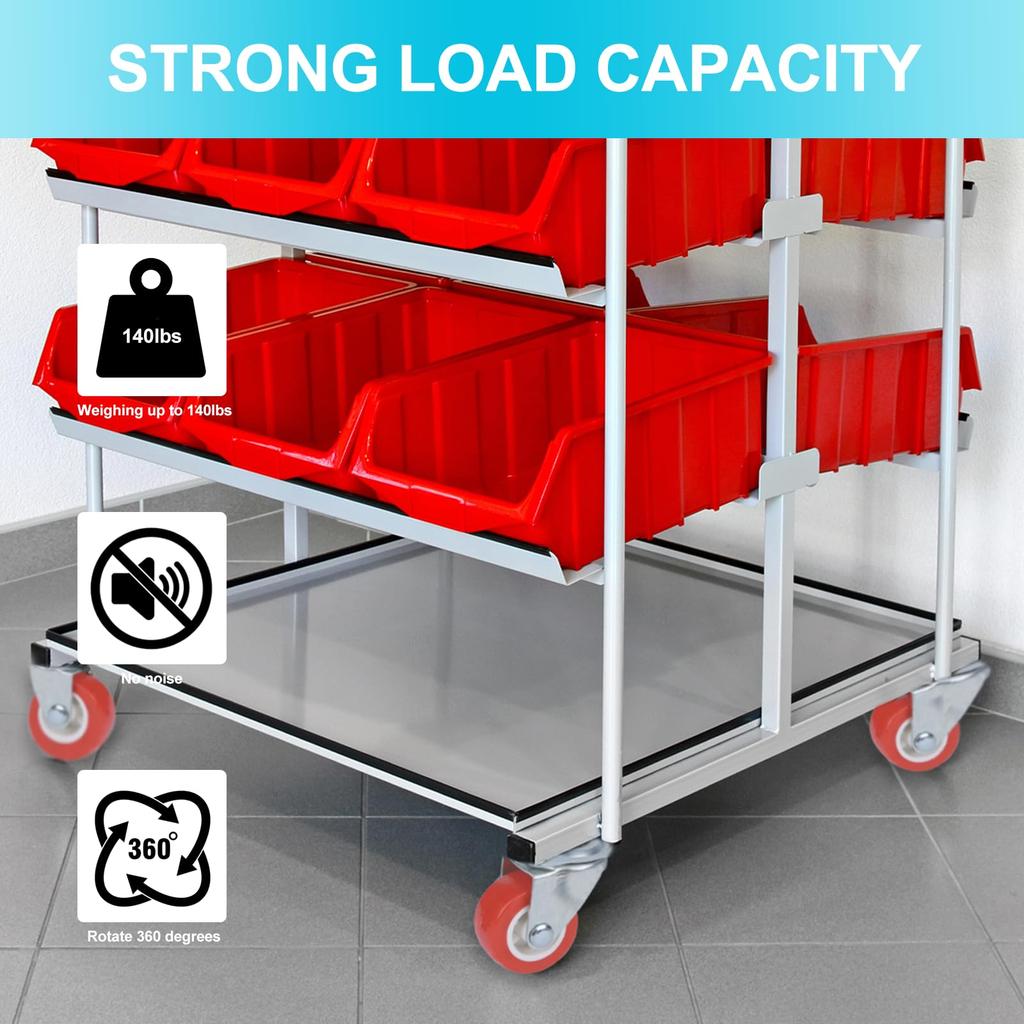 Car Heavy Duty Swivel Castor Silent Trolley 360 Degrees Swivel 1.5 Inch Red Wheels for Car Tool Platform Trolley Accessorie Tool