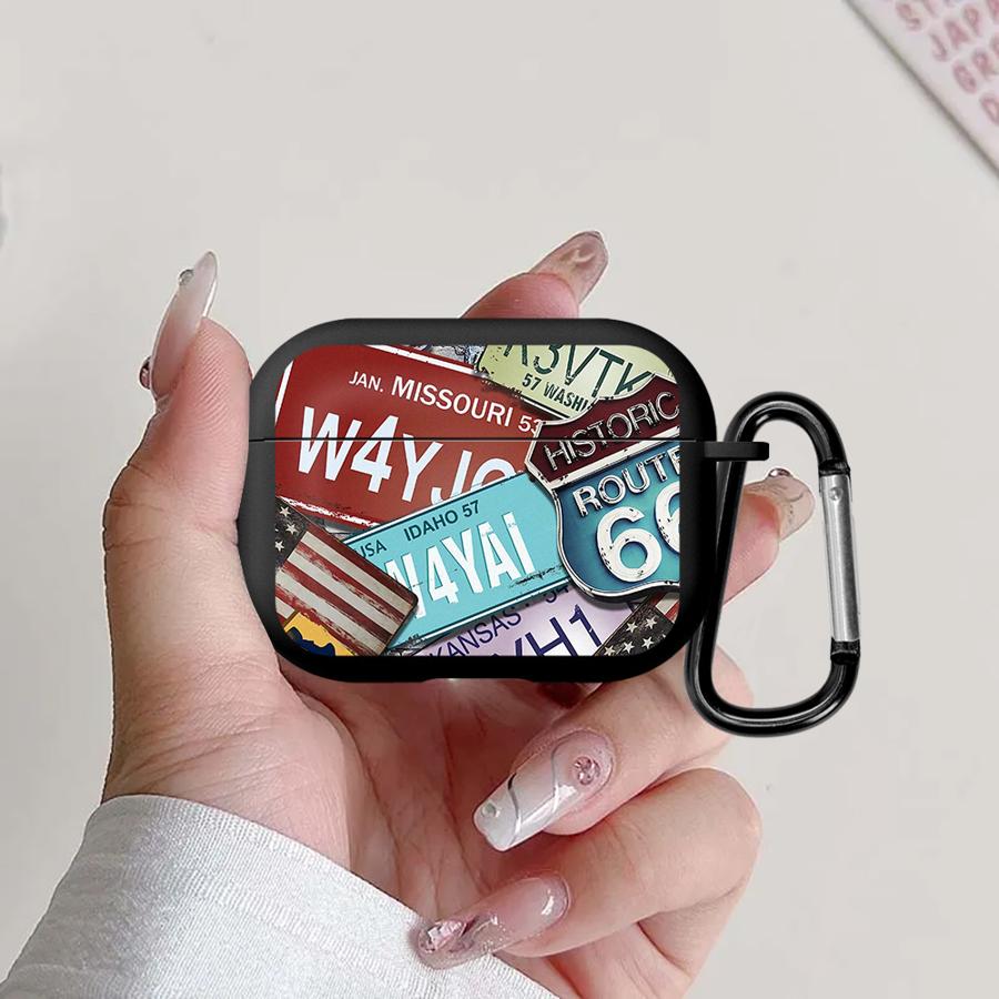 License Plate Design Earphone Cases Cover Case For Airpods Pro2 2 Pro 3 1 4 Pro3