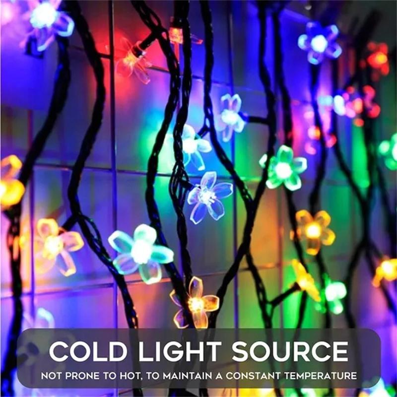 200/100/50/30/20LED Outdoor Courtyard Solar Fairy Lights Cherry Blossoms Solar String Lights Christmas Decorative Lighting Lamp