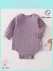 Baby Baumwolle Langarm Strampler mit Füßen und knochenfreiem Jacquard-Design für Neugeborene und Säuglinge