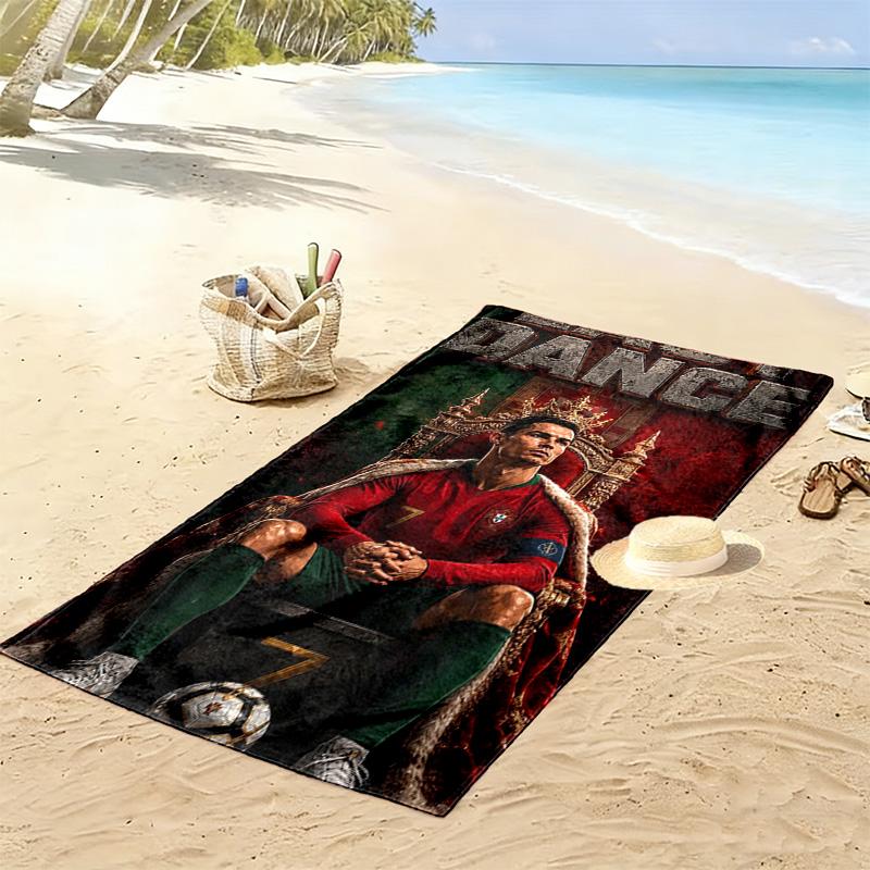 Asciugamano da Spiaggia con Stampa C Ronaldo, Asciugamano Grande Morbido ad Asciugatura Rapida per Spiaggia Campeggio Nuoto