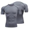 O-neck Short Sleeve Thin Solid Color Men T-shirt Summer Running Compression T-shirt Streetwear
