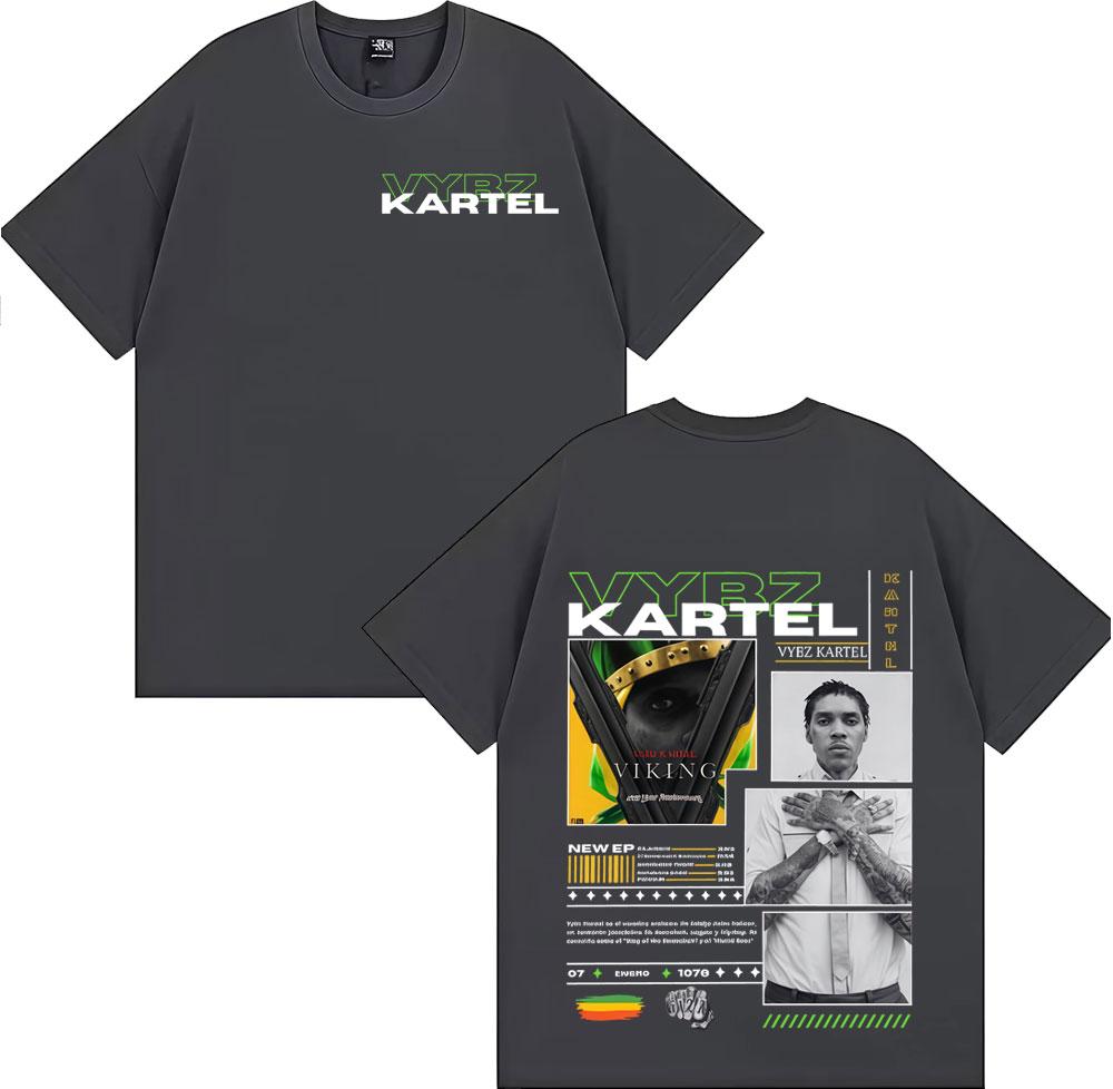 Rapper Vybz Kartel Tour 2025 Album T-shirts Men Women Comfort Short Sleeve Loose T Shirt Male Harajuku Hip Hop Pop Music T-shirt