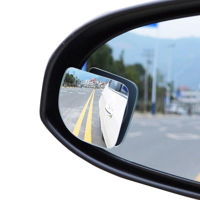 2Pcs Universal Car Blind Spot Mirror Frameless 360 Degree Wide Angle Telescopic Inspection Parking Mirror Car Accessories