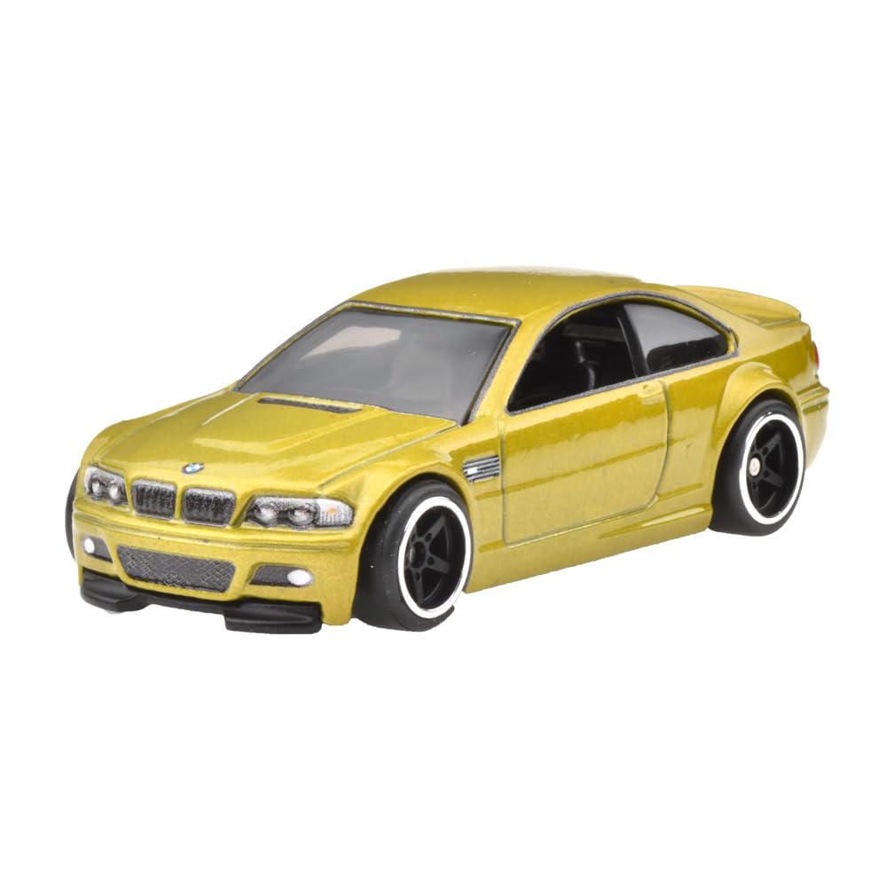 Hot Wheels Boulevard BMW M3 Vehicle Toy Miniature for Ages 3 and HRT80 Car, Yellow, Up,
