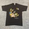 Vintage 90s California Flower Humming Bird Shirt Medium 19x27 Black