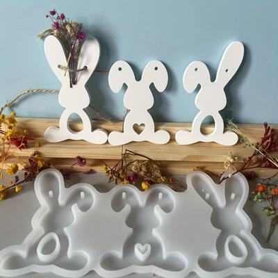 Neue Osterhasen Aromatherapie Kerzenform 3D Silikon Gipsform Wiederverwendbar DIY Harzform Heimdeko