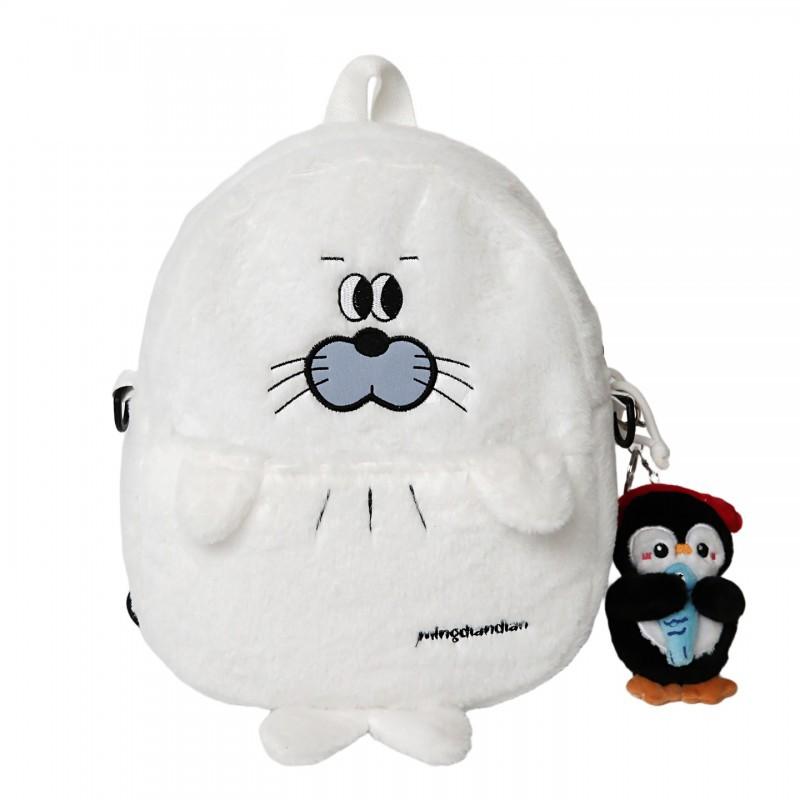 Cute Penguin Plush Backpack Female Cartoon All-match Student Commuting Bag Niche Light Travel Soft Girl