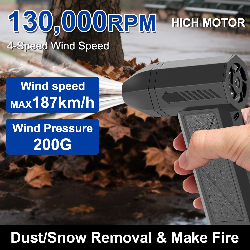 Strong Blowing Cleaning Blower Tool Violent Hair Dryer Universal Turbo Jet Fan Type-C Charging Car Accessories Snow Blowing Electric Air Duster
