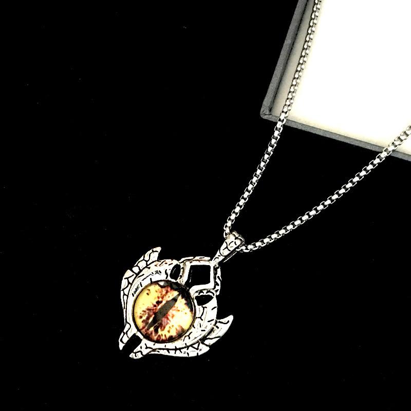 

Европейское и американское индивидуальное ожерелье из нержавеющей стали, мужское ретро-глаза демона, титановая стальная цепочка в стиле хип-хоп, женская золотистый