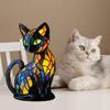 Solymall GlowKitty, Cat Lamp Stained Glass, Cat Lamp, Sherum Glowkitty, Stained Resin Night Light, Animal Lamps, 3D Cute Pet Led Table Lamps Gifts