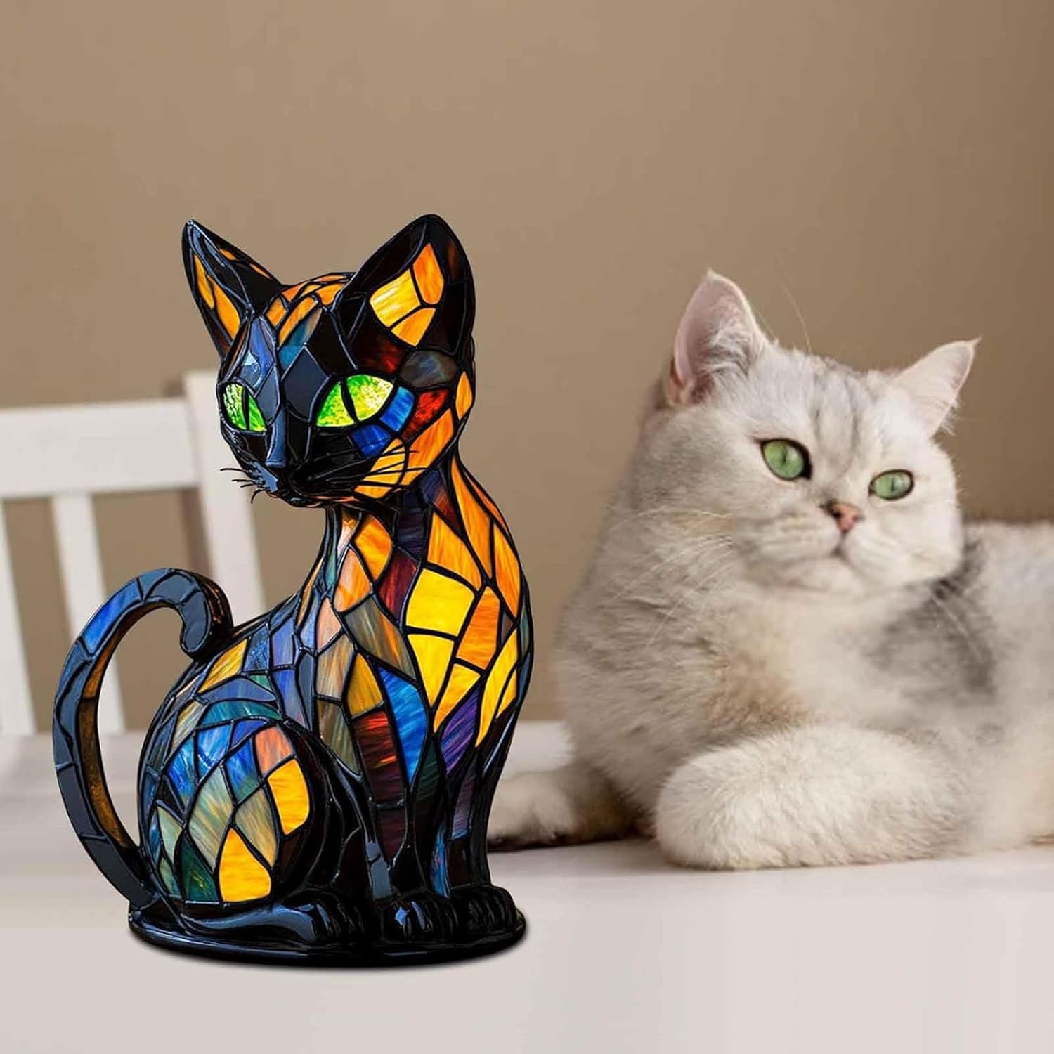 Lampada Notte LED Fai Da Te Con Diamanti 5D: Gatto 3D Luminoso Con 7 Colori E Ricarica USB (Incluso Kit Di Strumenti)
