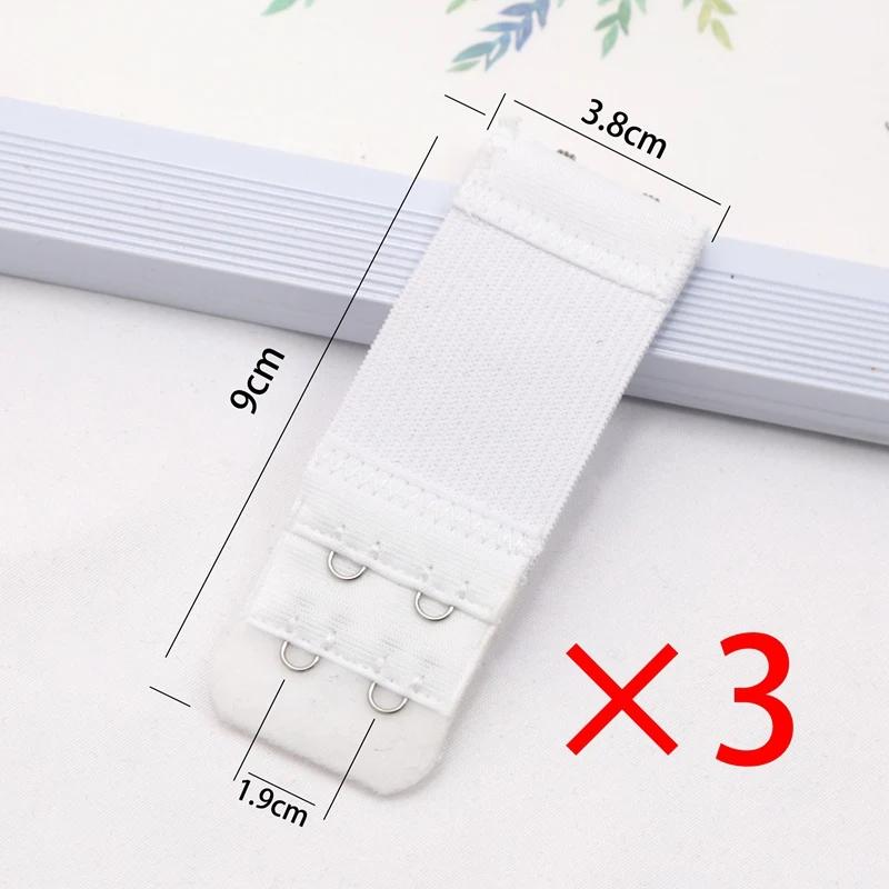 3Pc Women 2 Rows 2 Hooks Bra Extension Strap Extenders Adjustable Belt Buckle Elastic Hook Clip Expander Intimates Accessories