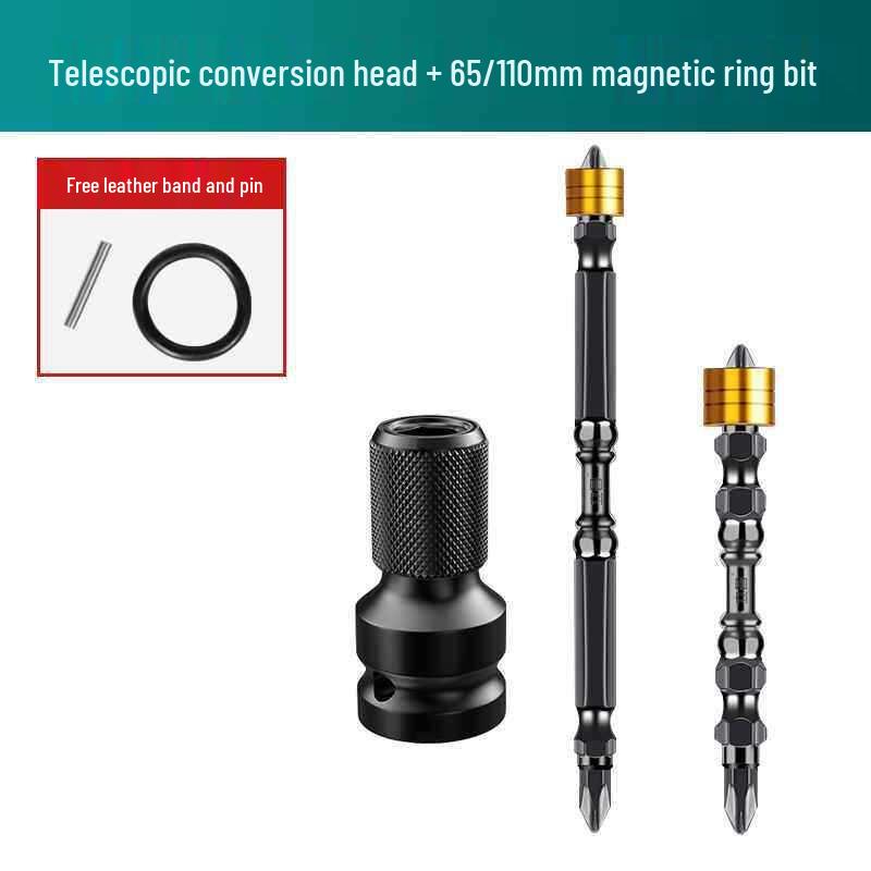 Electric Wrench Screwdriver Drill Bit Holder with Hex Socket & Telescopic Spring Sleeve Adapter, 1/2" Drive.