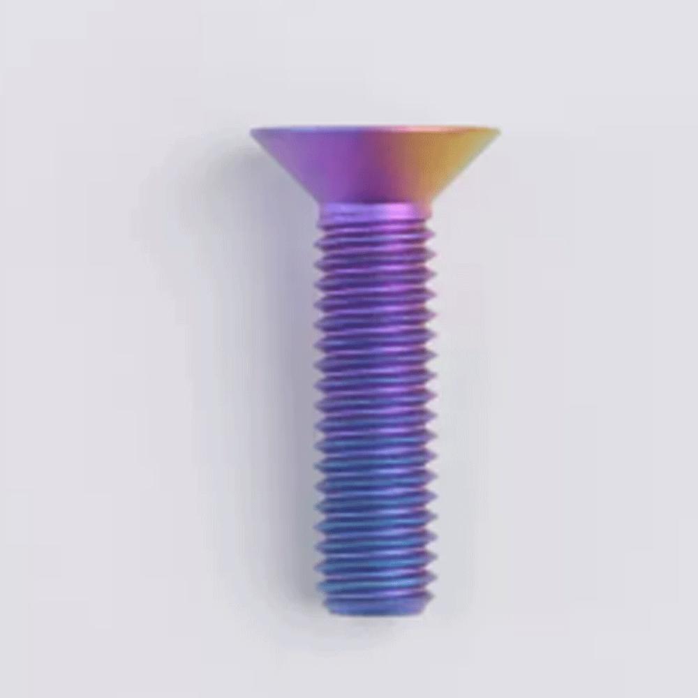 Mutliple Color M5 P0.8mm 8/10/12/14/16/18/20/25/30/35/40mm GR5 TC4 Titanium Alloy Countersunk Screw Bolt Flat T25 Torx Head