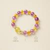 Natural Multigem Crystal Bracelet With Amethyst Citrine Lemon Quartz Handmade Beaded Jewelry Women Gift