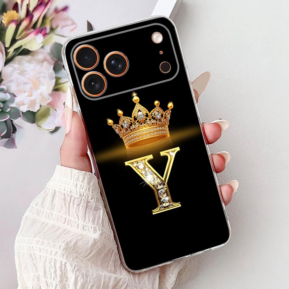 For Apple iPhone 17 Pro Max Case New Luxury Crown Letters Cover Soft Silicone Phone Case For iPhone 17 Air iPhone17 Pro Max Bags