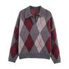 Top da Donna a Maglia Larga con Scollo a Revers Stile Europeo 2026