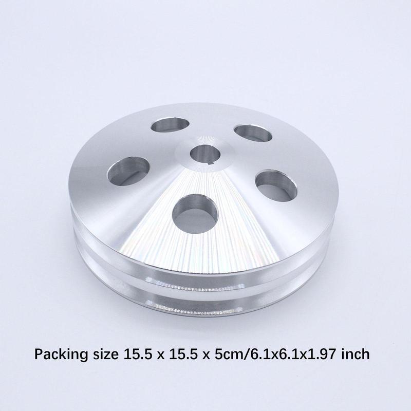 Chrome Double Groove Steering Pump Pulley Replacement Spare Part Durable Aluminum Alloy for Chevrolet Hydraulic System Repair