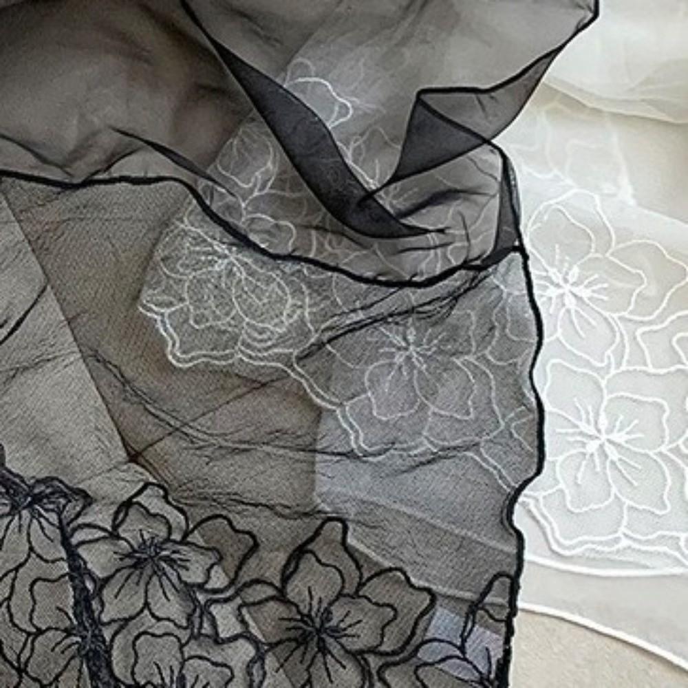 Floral Pattern Hair Wrap Embroidered Women Headscarf Fashion Lace Scarf