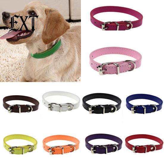 Kunstleder, reine Farbe, niedliches Halsband für Hunde, Haustiere, Katzen, Welpen, verstellbare Schnalle
