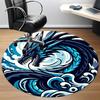 1pc Ocean Dragon Office Round Area Rug, Under Office Chairs Bedroom Living Room Home Decor, Room Deco