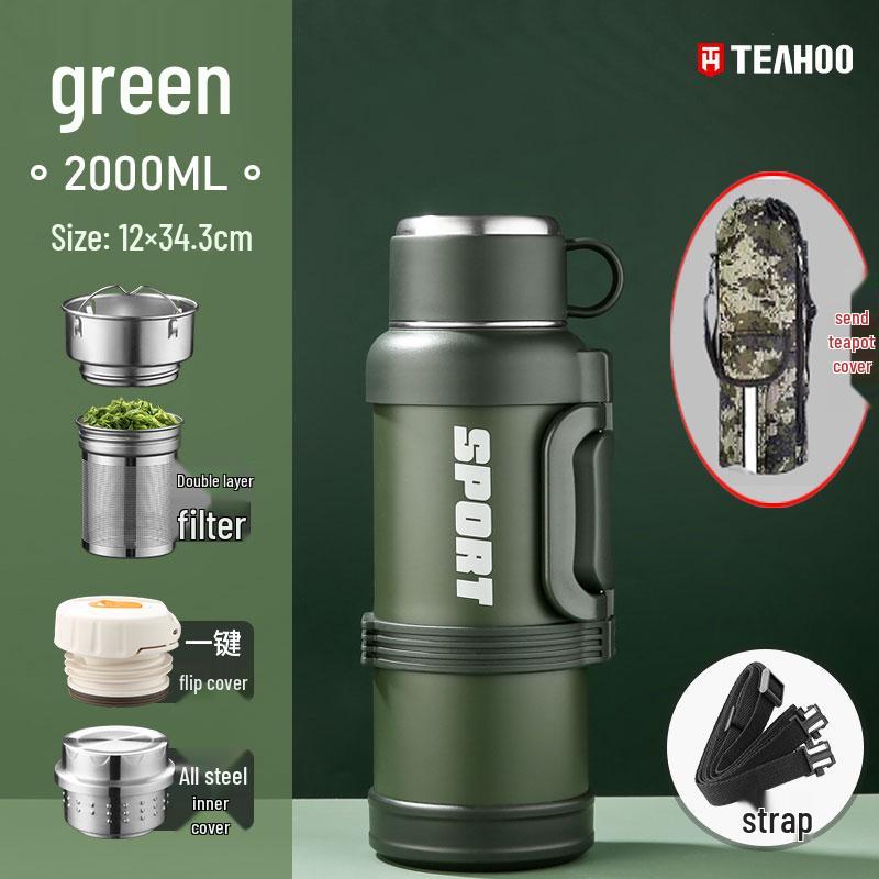 Qihu Large Capacity Stainless Steel Thermos Flask for Outdoor, Car & Home Travel