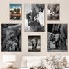 Wildlife Elephant Family Posters Canvas Painting Animal Father Mother Baby Love Wall Art Picture For Modern Room Home Decoration