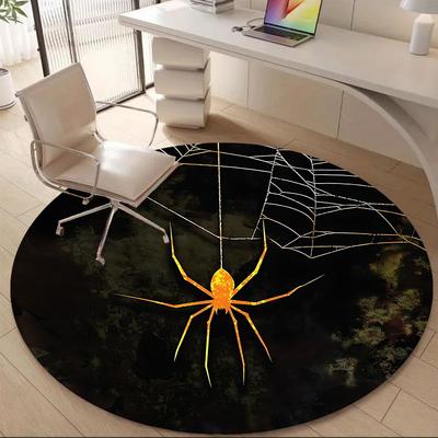 1PCSpider Web Office Round Area Rug,  Mat Suitable For Office, Under Office Chairs Bedroom Living Room Home Decor, Room Deco