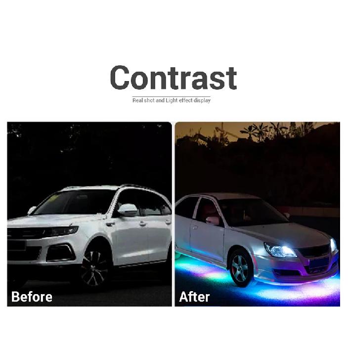 SEAMETAL Car Flexible Underglow Strip Light LED Underbody Remote APP Control RGB Neon Lights Atmosphere Lamp for Auto Decoration