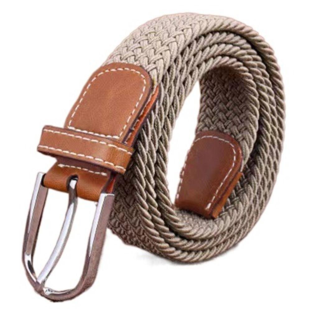 Multicolored Elastic Braided Belt No Hole Men's Waistband Durable Stretch Woven Belt  Women