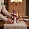 Holiday Mantle Decorations Christmas Snowman Figurine, Resin Tabletop Decoration with Hat Scarf Pine Winter Home Branches, Decor for Mantel