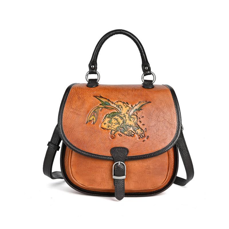 Винтажный дизайн, женские мини-рюкзаки, сумки на плечо из натуральной кожи для женщин, брендовые модные сумки, сумки через плечо GZW 23*22*11cm коричневый